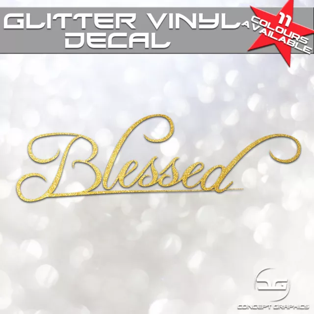 Blessed Funny Drift Car JDM Euro Window Bumper Glitter Car Vinyl Decal Sticker