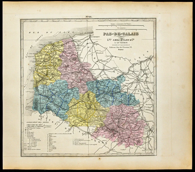 Carte Géographique Ancienne De La Gironde De 1877 - Gravure Originale Du XIXe Siècle - Authenticité Garantie