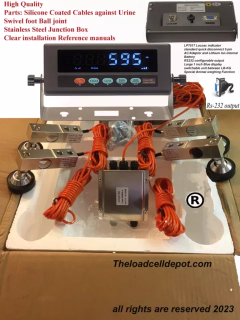 Load Cell Floor Scale Kit Platform Livestock Scale Truck Scale Kit 5,000 lb  2.5T