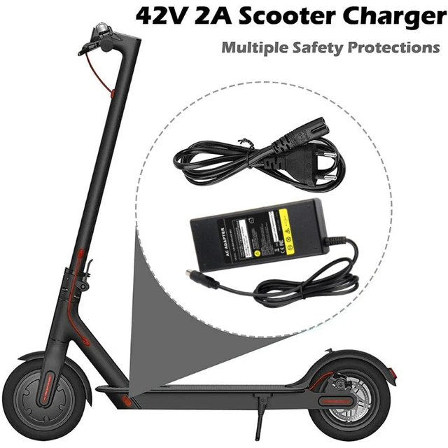 Chargeur 42V 2A Pour Trottinette Électrique - Compatible Segway Ninebot ES2/ES4, Xiaomi M365, Bird, Lime