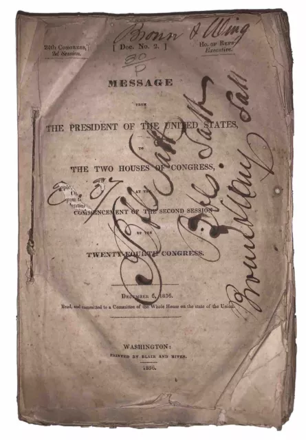1836, 1st, ANDREW JACKSON, MESSAGE FROM THE PRESIDENT OF THE UNITED STATES