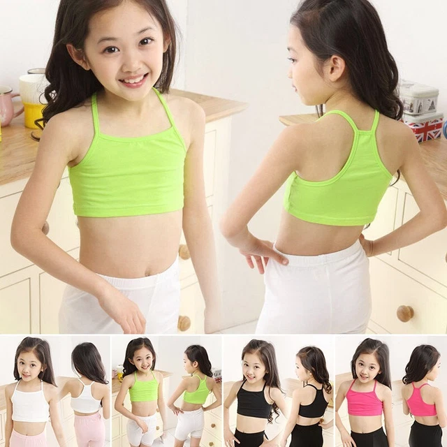 Nuova Estate Bambini Ragazza Canotta Top Camicetta Casual Corto Reggiseno Età