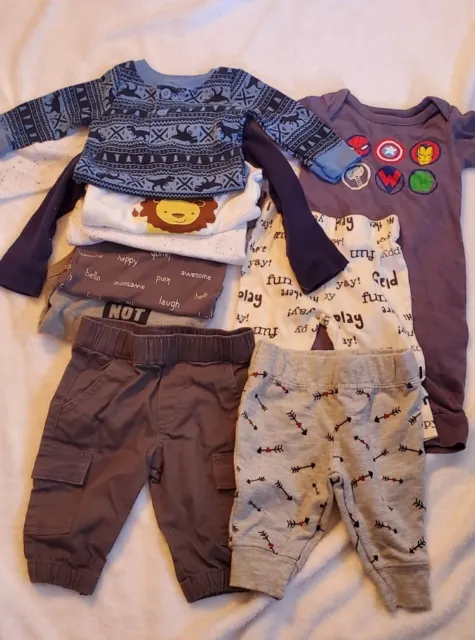 Carters Baby Boy 3 Months Outfits Pants Shirts Bodysuits Clothes Fall Winter Lot