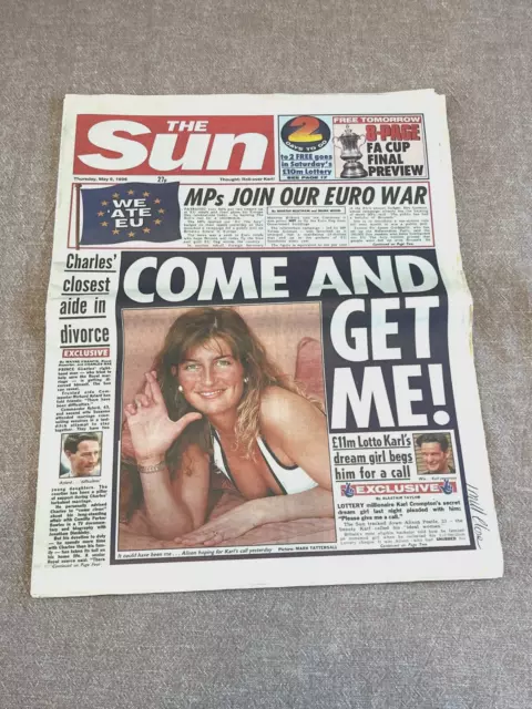 THE SUN NEWSPAPER MAY 9TH 1996 – COMPLETE. PAGE 3 is JOANNE / JO GUEST