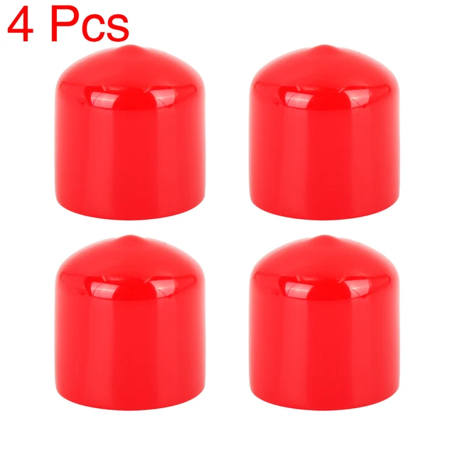 4pcs Screw End Caps 28mm 1.1inch PVC Bolt Thread Protectors Cover Red for Car