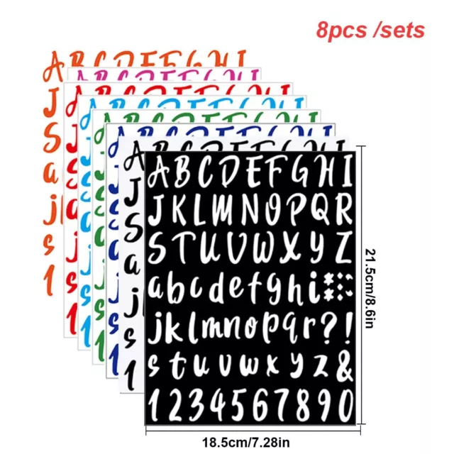 ZOOMPIL Autoadesivi Letter Stickers 8 Fogli Etichetta alfabetica in vinile A 2