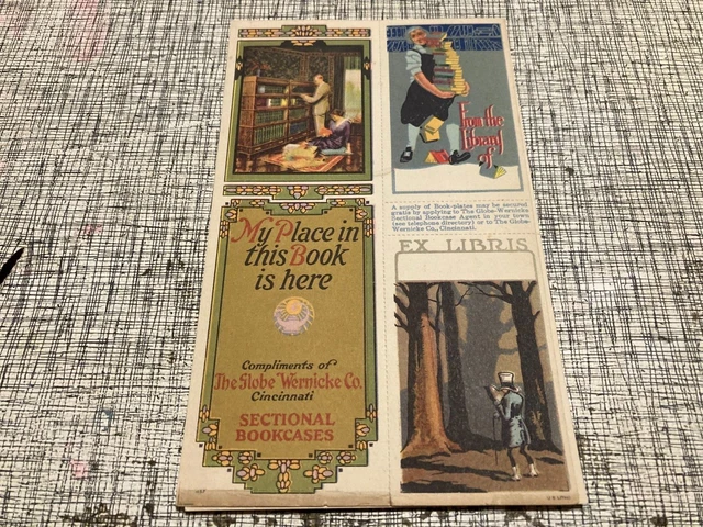 ANTIQUE Globe Wernicke Co. ADVERTISING BOOK MARK Cincinnati Bookcases