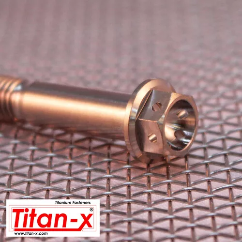 M8 Titanium Hex Drilled Head Flange Bolt, 15mm to 100mm length 1.25 thread pitch 2