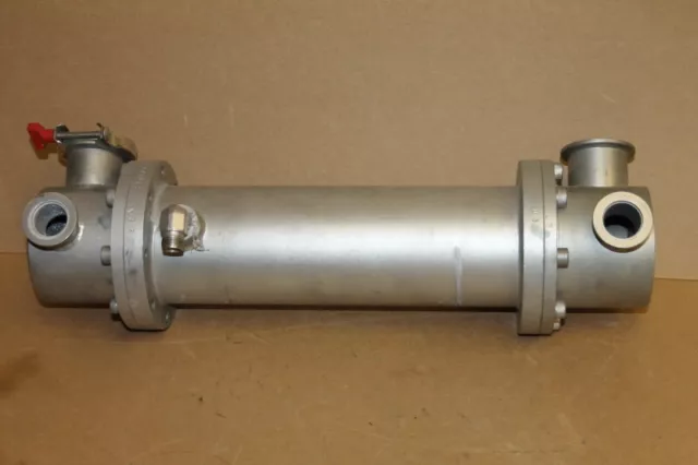 Ebara Heat exchanger, tube & shell, SS, 17.5"x3.5", single pass, KF25/40, 3/8"