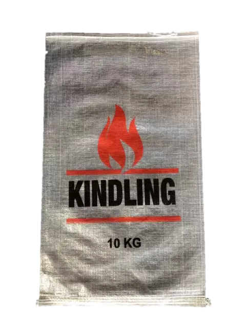 PACK OF 100 - WOVEN POLYPROPYLENE - TRANSPARENT 10KG KINDLING BAGS - 45x75 CM