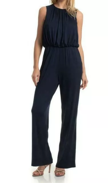 NWT $228 Trina Turk Finch Pleated Bodice Sleeveless Jumpsuit sz S Indigo