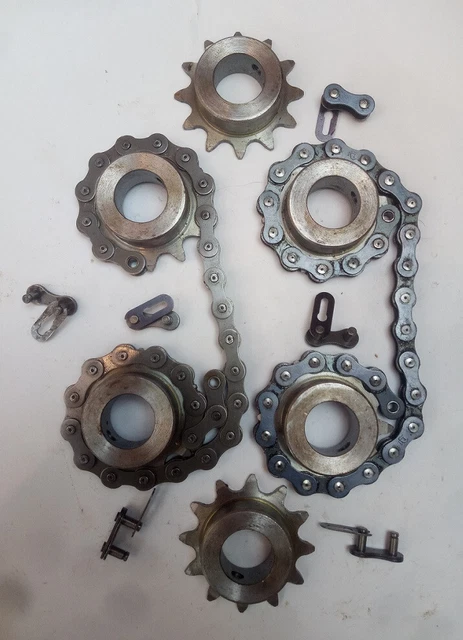 Satz 6x Kettenrad 1/8, 12 Zähne 12 07-330 2xKette 0,4m Druckerei 6x Kettenschloß