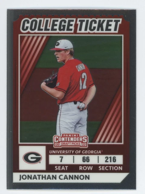 2022 Panini-Contenders Draft Picks College Ticket Jonathan Cannon University Of