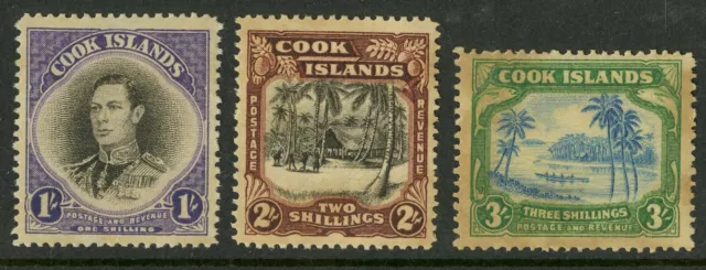 Cook Islands   1938   Scott # 112-114    Mint Lightly Hinged Set - Toned