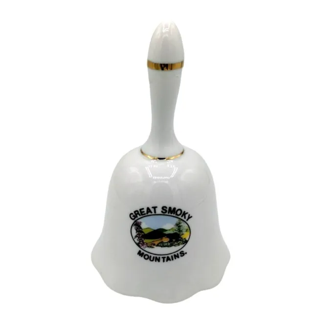 Porcelain White Bell Great Smoky Mountains Vintage Travel Souvenir TN NC