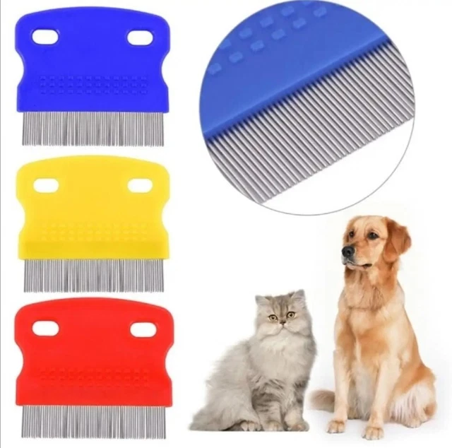 Head Lice comb Stainless Steel Flat needle Pet Dog Cat Flea Hair Nit Eggs Remove