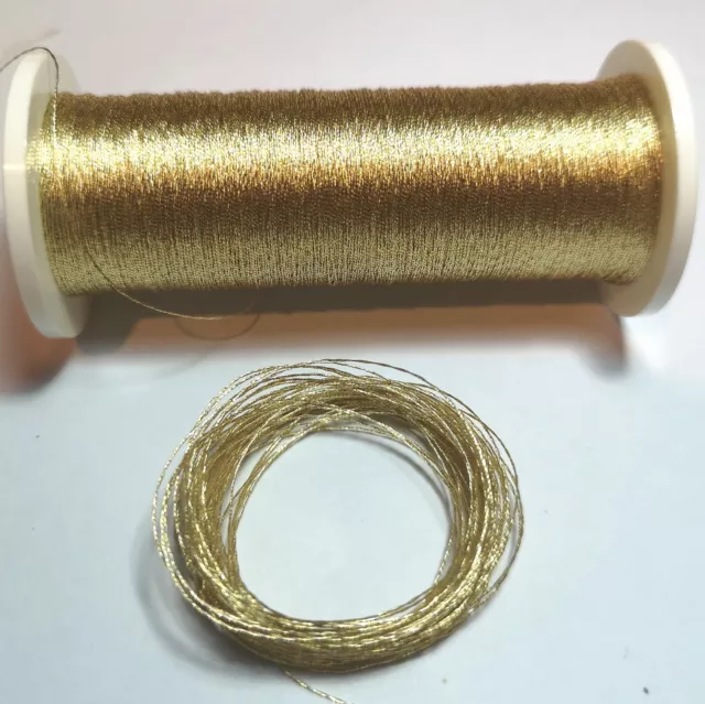 REAL GOLD THREAD, 50 METRES, CHOICE OF 7 SHADES, EMBROIDERY, GOLDWORK,  WEAVING