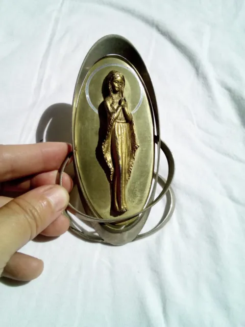 Vintage virgin mary Small Icon Desk Piece signed made in italy
