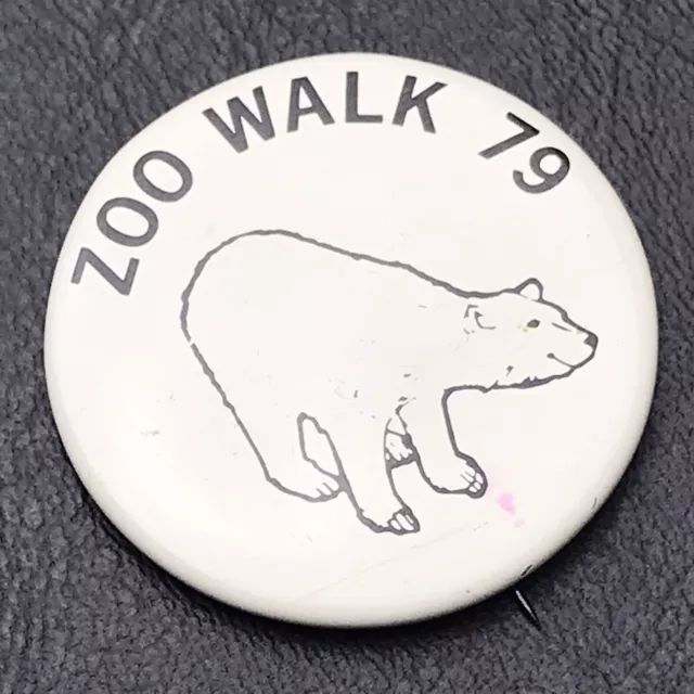 Zoo Walk 79 Polar Bear Vintage Pin Button Pinback 70s 1970s 1979