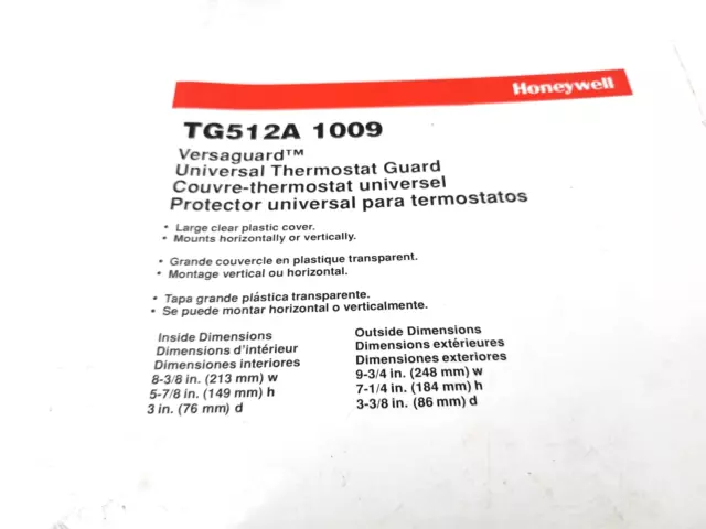 Honeywell Versaguard Universal Thermostat Guard w/ Lock & Key TG512A1009 2