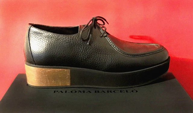 Paloma Barcelo Women Leather Brogues Black EU:38 UK:5.5