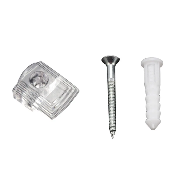 24pcs Wall Clear Plastic Mirror Holder Mirror Hanging Kit