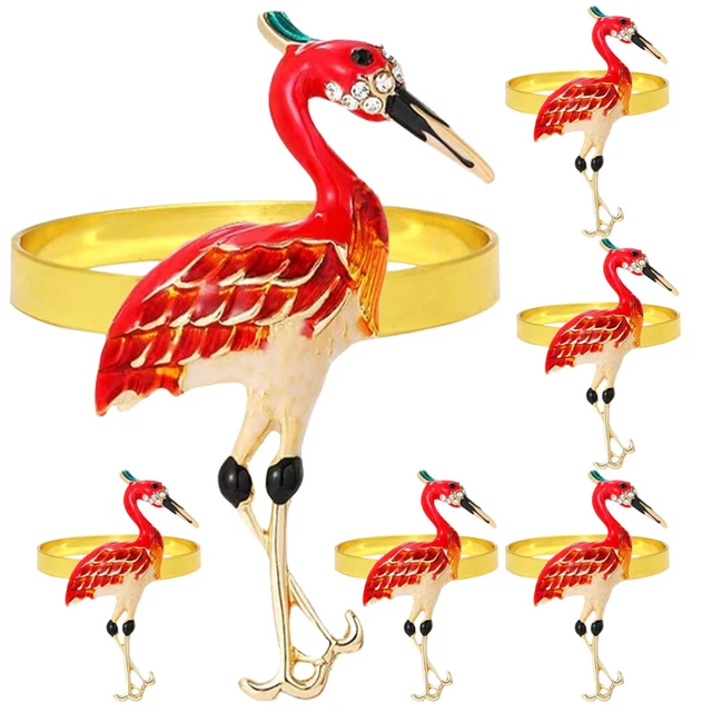 6 piezas anillos de servilleta flamingo hebillas decorativas hebillas de metal servilleta