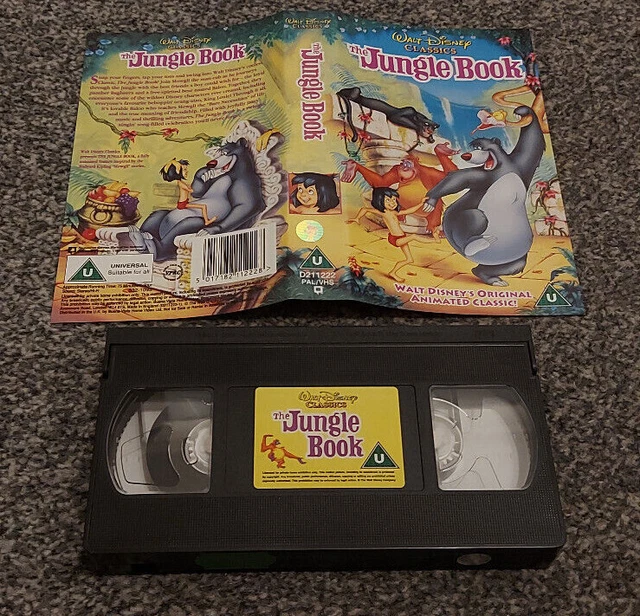 WALT DISNEY THE Jungle Book Sleeve And Tape Only C2 Pal Vhs Video Kids