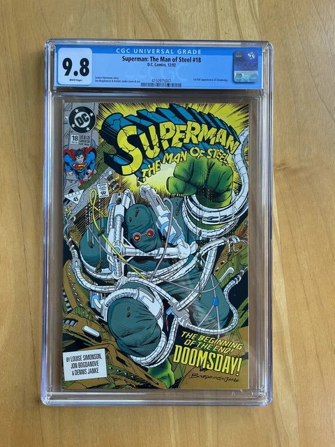 SUPERMAN THE MAN OF STEEL #18 CGC 9.8 WHITE PAGES 1992 1st FULL DOOMSDAY