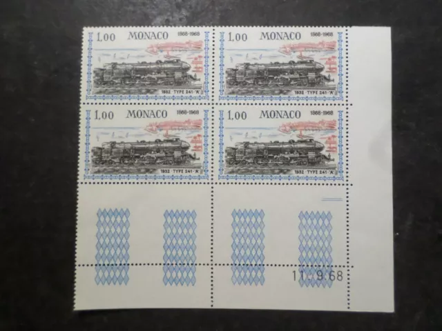Monaco 1968, Briefmarke 756 Ecke Date ', Lok Set Zug Set, Neu, MNH