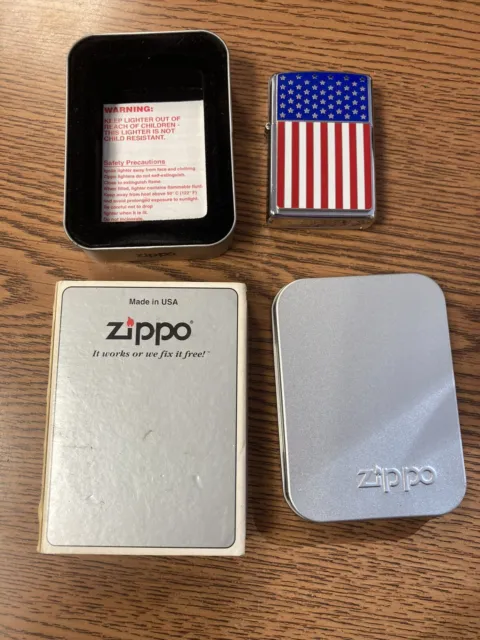 Zippo Stars  & Stripes American Flag Lighter Enamel K 02