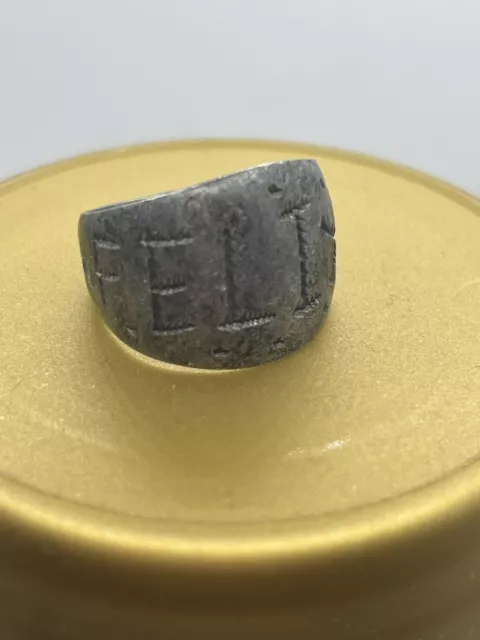 Ancient Byzantine Silver Seal Ring