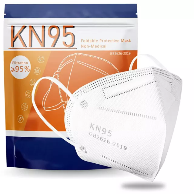 White KN95 Protective 5 Layer Face Mask BFE 95% Disposable KN95 Mask