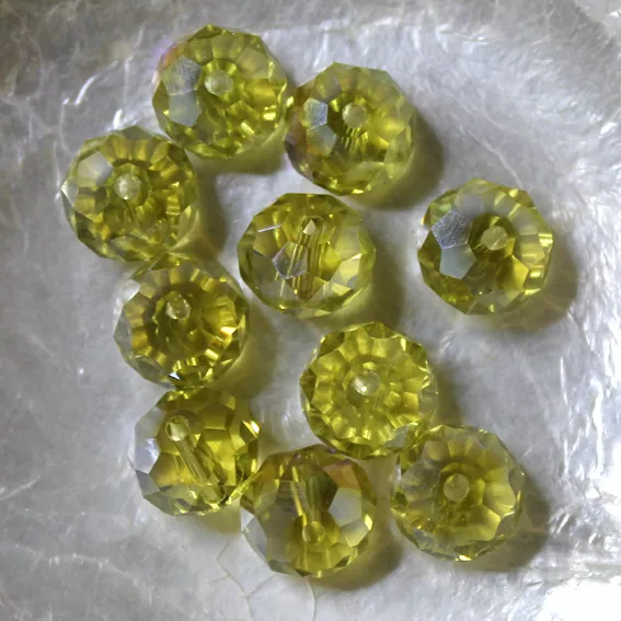 10 CITROUILLES  -  Cristal de Bohême  -  8 X 10 MM  -  JAUNE CITRINE "AB"