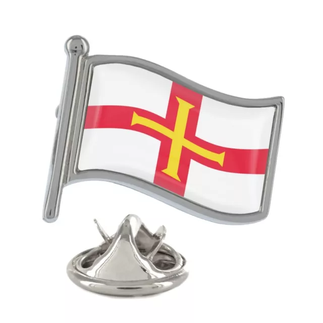 Distintivo spilla risvolto argento bandiera Guernsey
