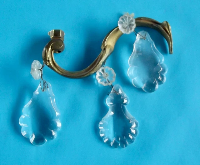 Antique Ornament Bronze Pampilles Glass Vintage Lustre Architecture Suspension
