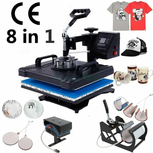 8 in1 T-shirt mug heat press heat transfer printing multifunctional sublimation