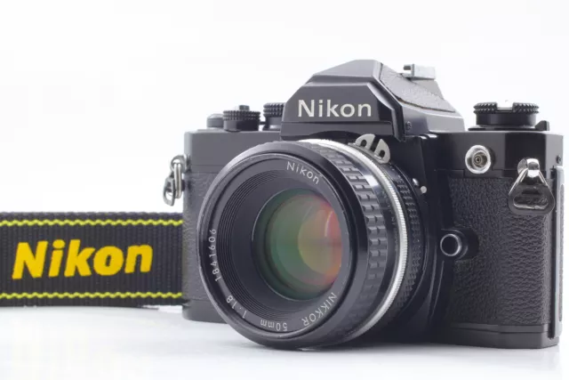 [Near MINT] Nikon FM Black 35mm Film Camera Ai NIKKOR 50mm f/1.8 Lens From JAPAN