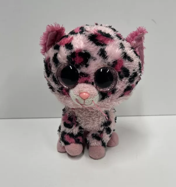 USED Ty Beanie Boos - GYPSY the Pink Cheetah Plush Justice 2012 Purple Tush Tag