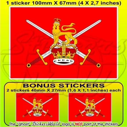BRITISH ARMY Flag UK 100mm (4") Vinyl Bumper Sticker Decal x1+2 BONUS