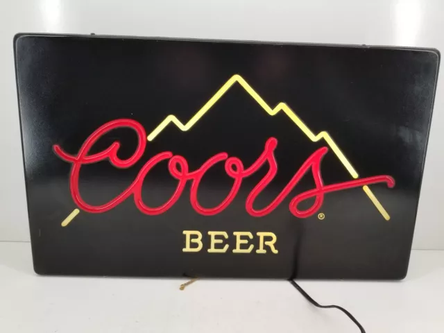VINTAGE COORS BEER LIGHT UP FAUX NEON SIGN 15 1/2” x 25 1/2”