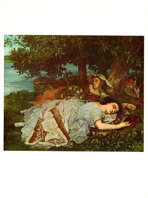 1977 Vintage IMPRESSIONISM "LES DEMOISELLES DES BORDS DE LA SEINE" COURBET Litho
