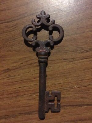 Victorian Master Door Iron Skeleton Key Collector Patina Decor GIFT Solid Metal