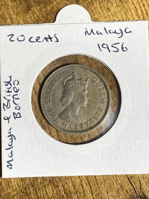 Malaysia 1956 20 Cents Coin