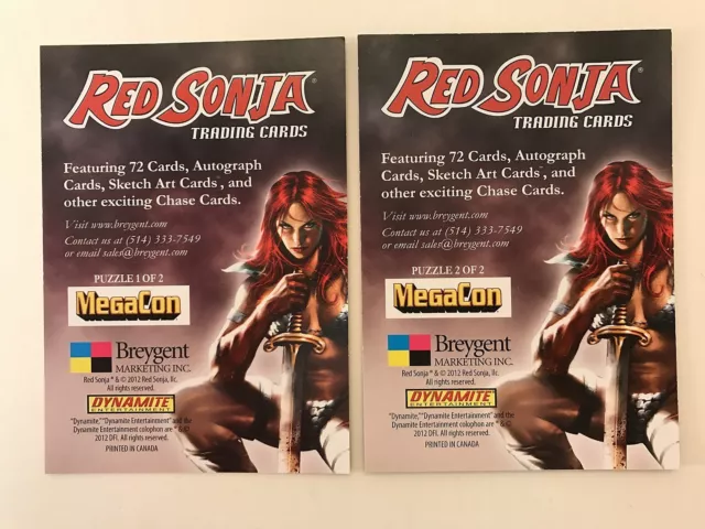 CHEAP PROMO CARD: RED SONJA (Breygent 2012) MEGACON SHOW Puzzles 2