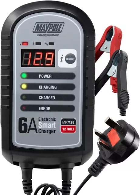 6A 12V Electronic Smart Car Battery Charger Fully Automatic 9 Stage Charger