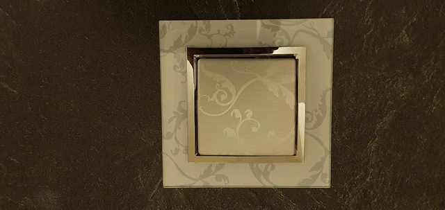 Plaque Simple Interrupteur Hager Kallysta EPURE - Verre Cristal Nuage (Sans Emballage)