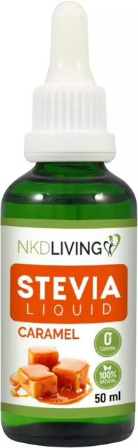 NKD Living Stevia Liquid Drops 50ml (New Label Design) - Caramel flavoured -...