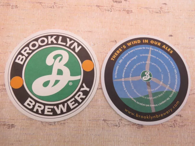 Beer Brewery Coaster ~ BROOKLYN Brewery ~ There's Wind In Our Ales ~ NEW YORK