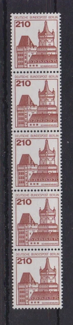 Berlin 1978 postfrisch Schwanenburg Kleve 5er Streifen MiNr. 589 R  Nr. 210